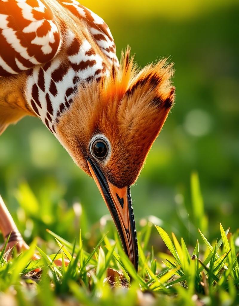 Hoopoe feeding on the ground