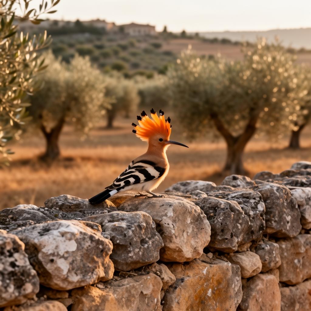Perched hoopoe portrait